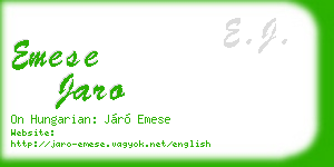 emese jaro business card